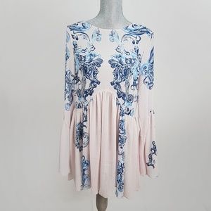 Free People Pink Printed Symphony slip Dress XS